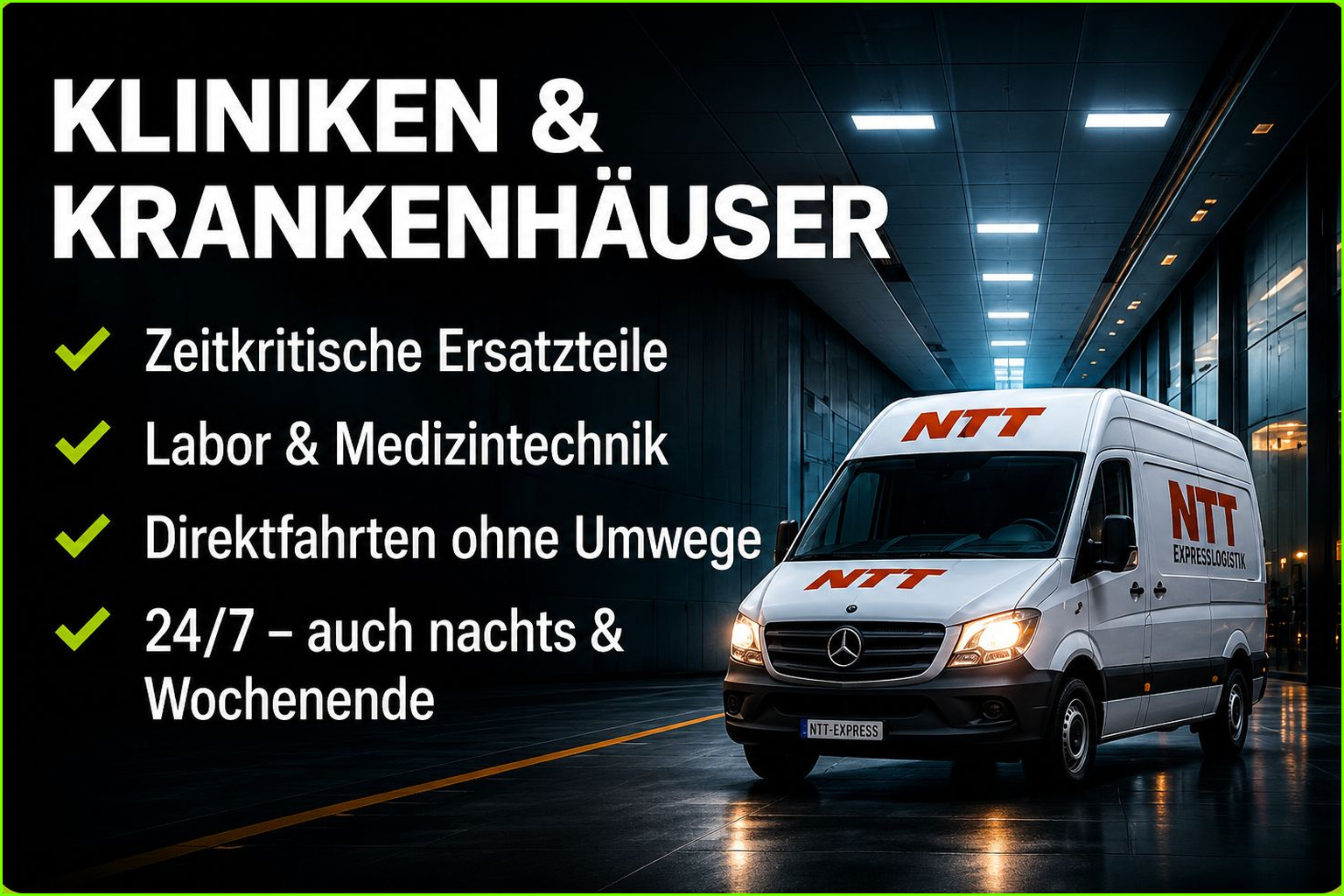 Expresslogistik für Kliniken und Krankenhäuser