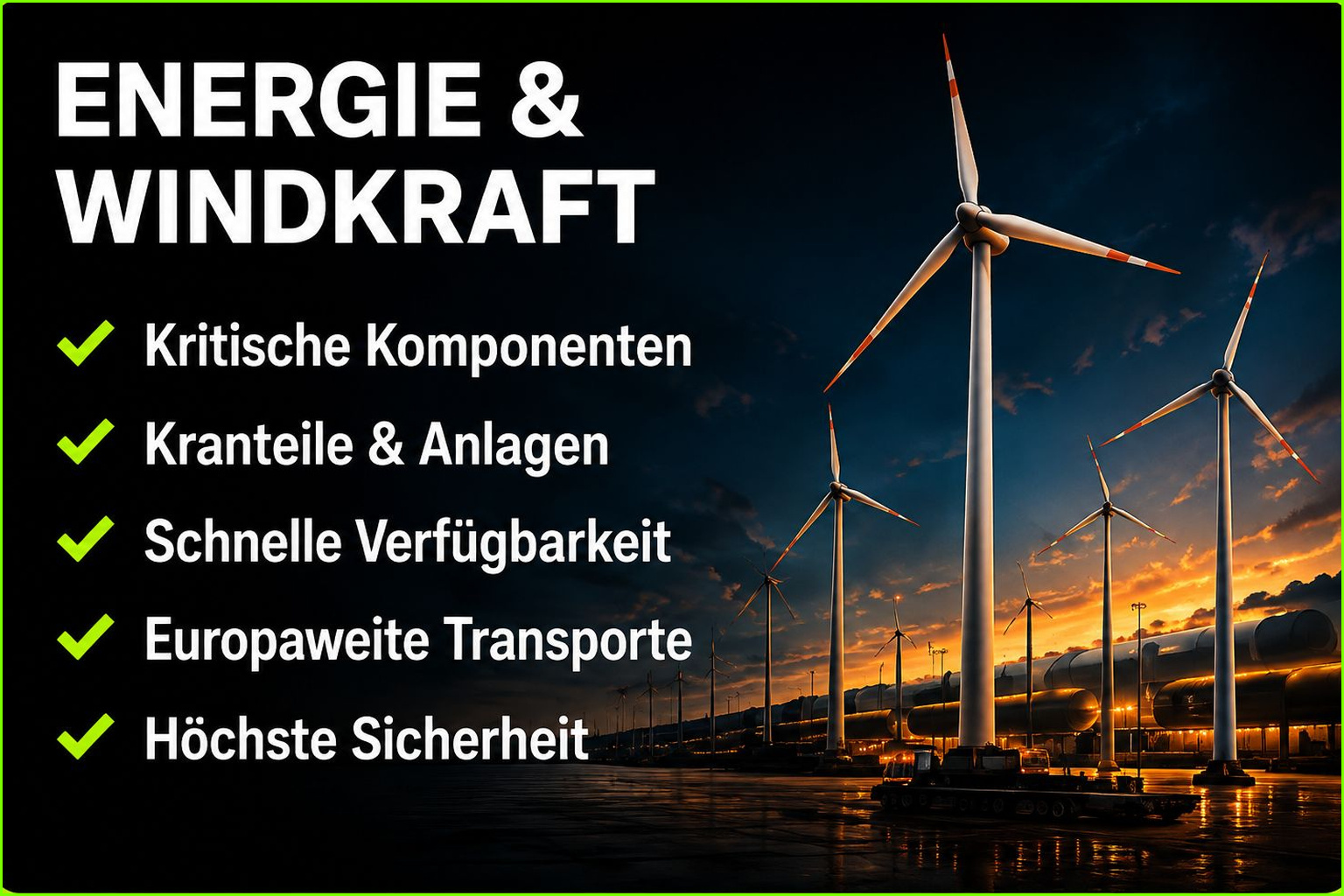 Expresslogistik für Energie und Windkraft